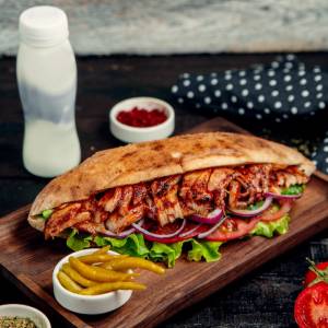 Menu shish kebab sandwich
